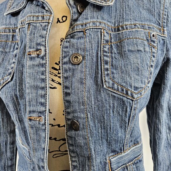 Anne Taylor Loft Jean /‎ Denim Jacket Women Size 0 - Picture 4 of 6